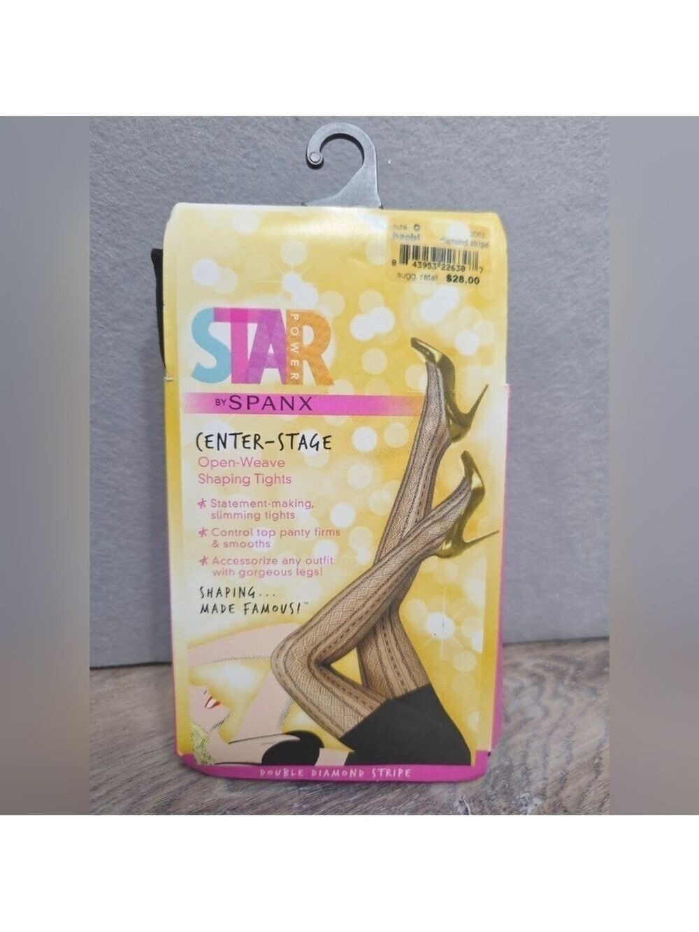 SPANX Star Power Enter-Stage Open-Weave Shaping Tights | Size C | Black Diamond